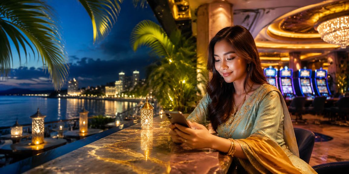 Pemain Malaysia bermain roulette kasino mudah alih semasa perayaan Hari Raya
